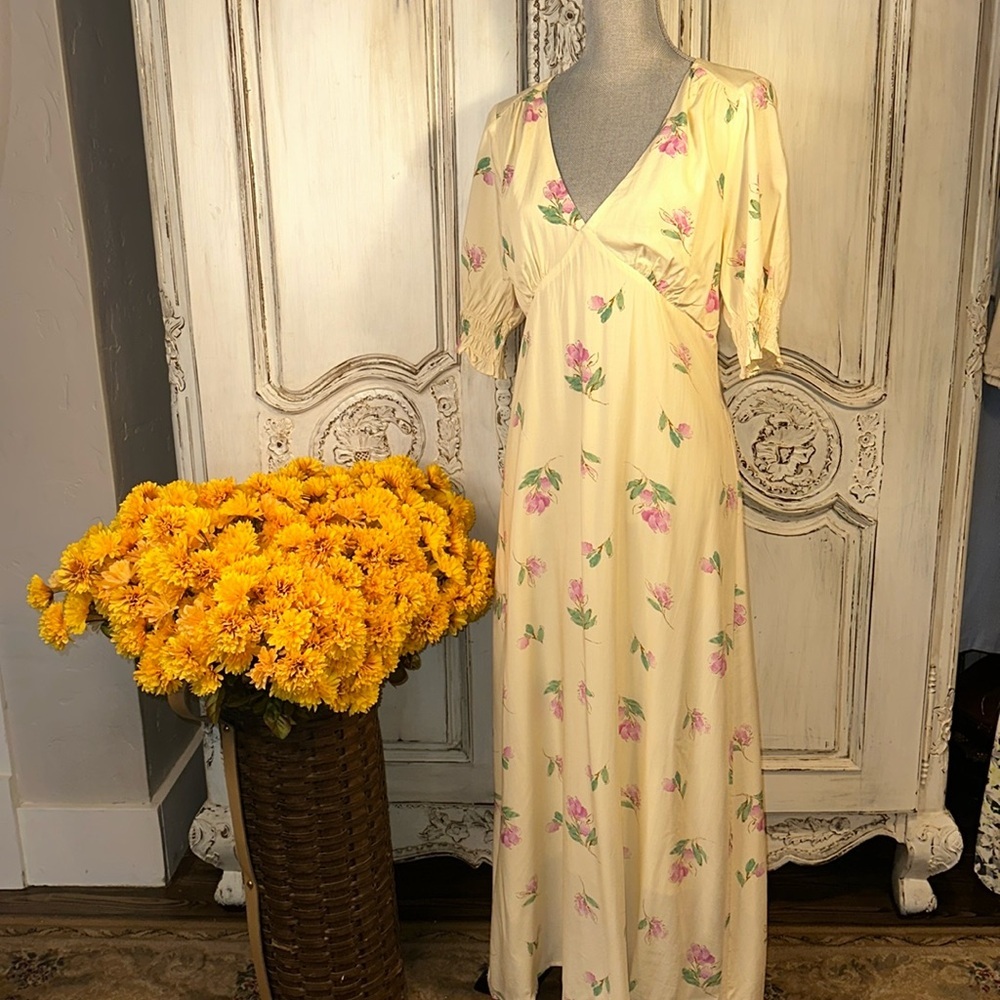 Lush NWOT sundress Prairie CottageCore Lovely Colorful Dainty Maxi Dress